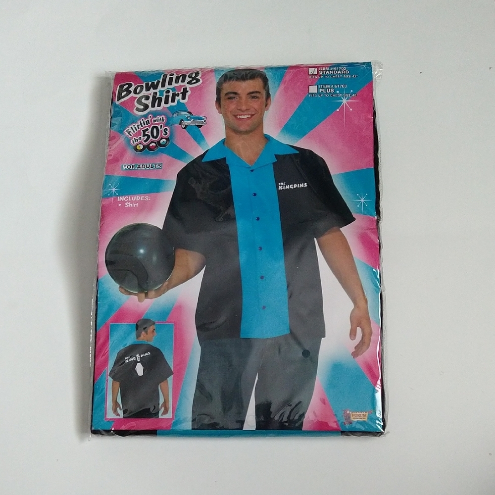 Retro Bowling Shirt - Black and Blue